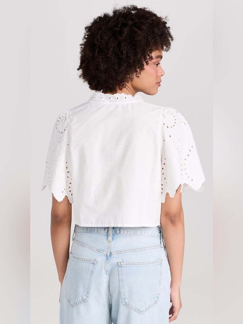 Moon River Puff Sleeve
Eyelet Top With Front Ties size S - Picture 3 of 14